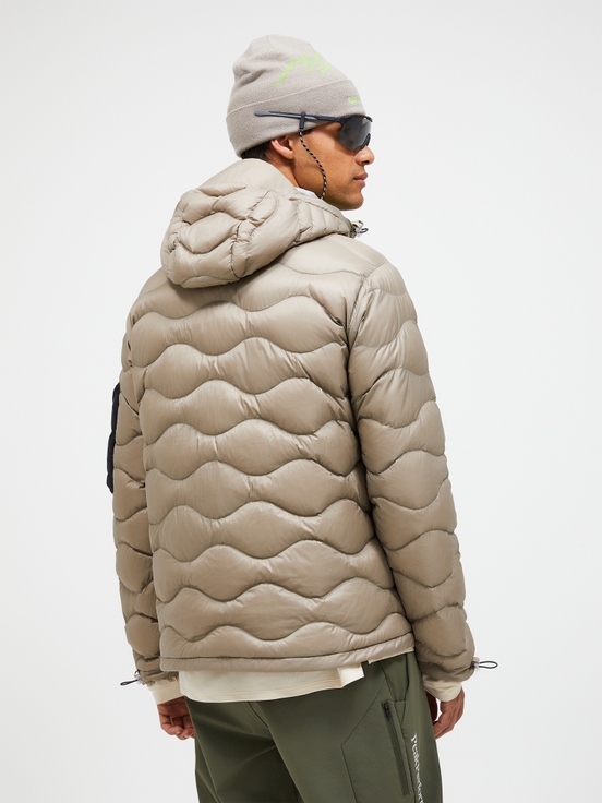 Beige Men Peak Performance Helium Utility Hood Down Jacket | US-XSIWJ7298