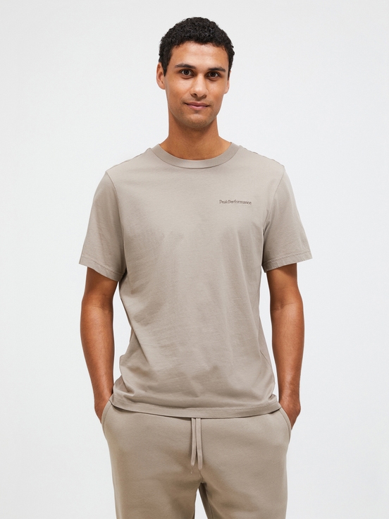 Beige Men Peak Performance Original Small Logo T-shirt | US-CNQXP8759