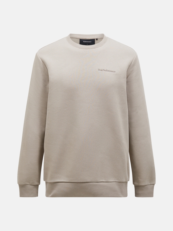 Beige Men Peak Performance Original Small Logo Crew Sweatshirt | US-FIGNH9013