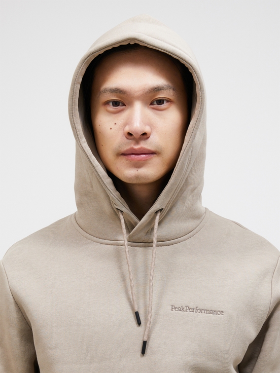 Beige Men Peak Performance Original Small Logo Hood Hoodie | US-VLMFP7062