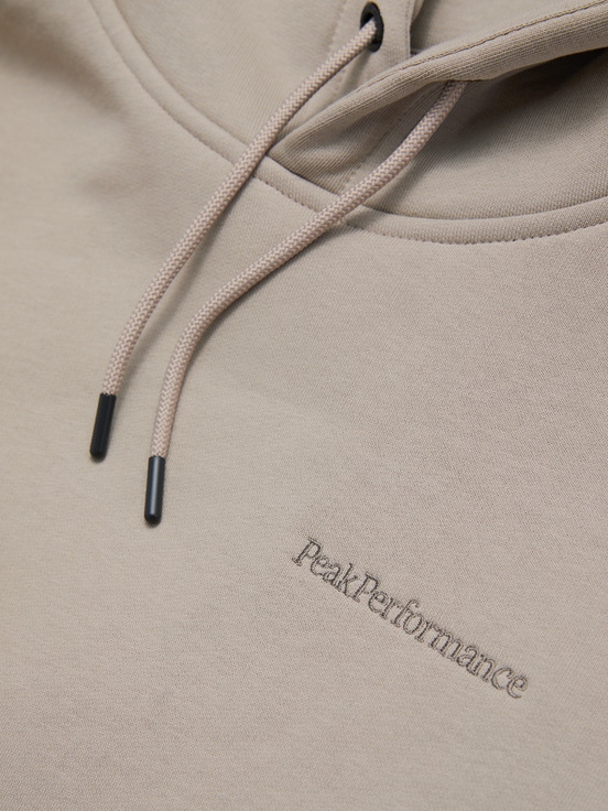 Beige Men Peak Performance Original Small Logo Hood Hoodie | US-VLMFP7062