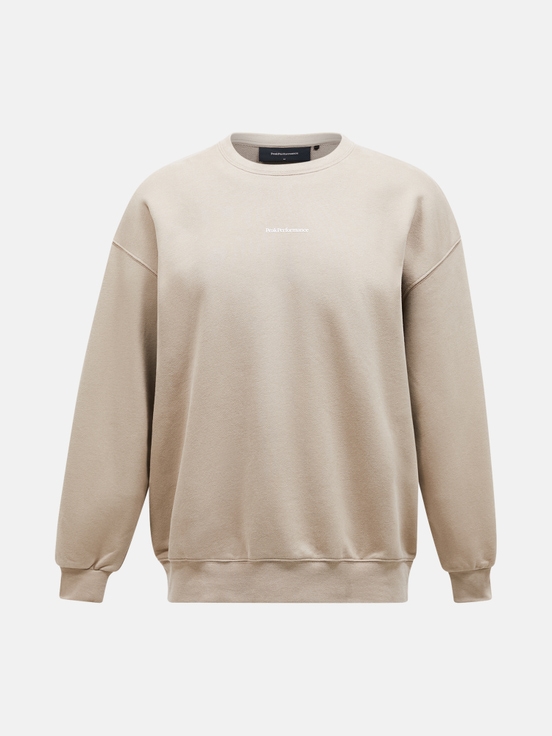 Beige Men Peak Performance Original Terry Crew Sweatshirt | US-LARWY5106