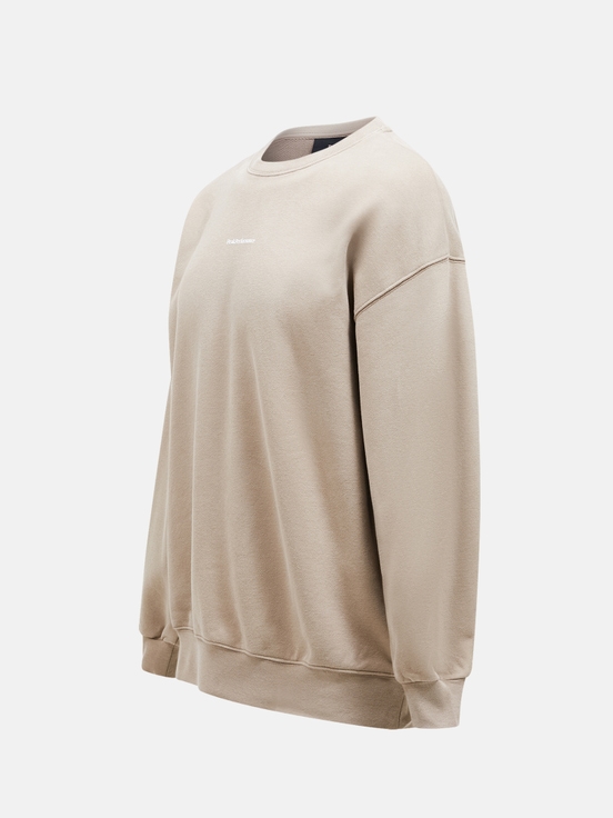 Beige Men Peak Performance Original Terry Crew Sweatshirt | US-LARWY5106