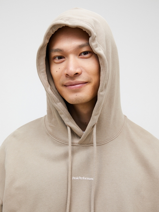 Beige Men Peak Performance Original Terry Hoodie | US-RQGBW4197