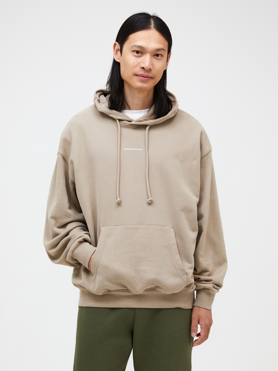 Beige Men Peak Performance Original Terry Hoodie | US-RQGBW4197