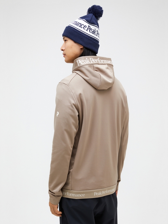 Beige Men Peak Performance Rider Tech Zip Hood Midlayers | US-XTFNK9362