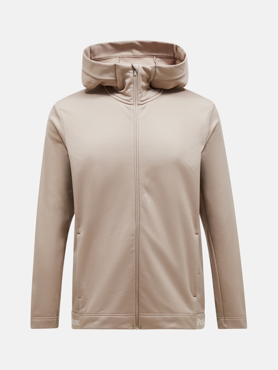 Beige Men Peak Performance Rider Tech Zip Hood Midlayers | US-XTFNK9362