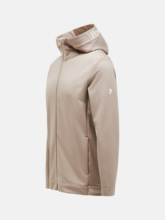 Beige Men Peak Performance Rider Tech Zip Hood Midlayers | US-XTFNK9362