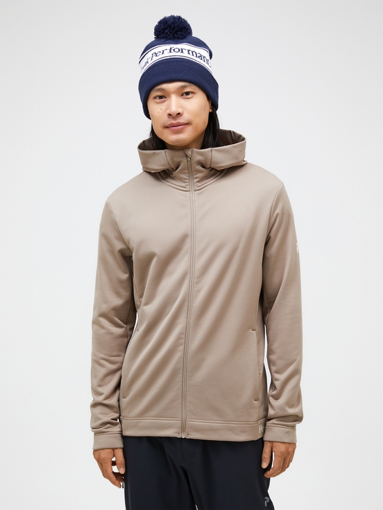 Beige Men Peak Performance Rider Tech Zip Hood Midlayers | US-XTFNK9362