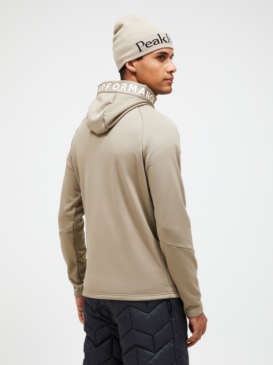 Beige Men Peak Performance Rider Zip Hood Midlayers | US-RTQOY9275