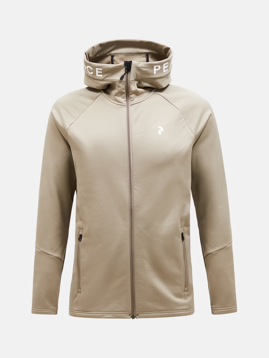 Beige Men Peak Performance Rider Zip Hood Midlayers | US-RTQOY9275