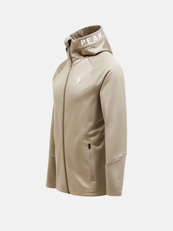 Beige Men Peak Performance Rider Zip Hood Midlayers | US-RTQOY9275