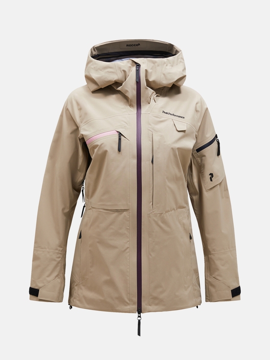 Beige Women Peak Performance Alpine Gore-tex 3l Shell Ski Jacket | US-DROMX3047