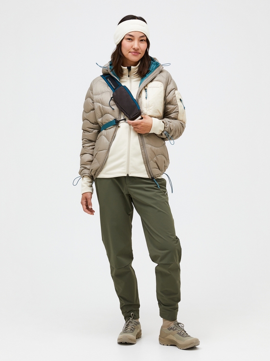 Beige Women Peak Performance Helium Utility Hood Down Jacket | US-LVMOQ9065