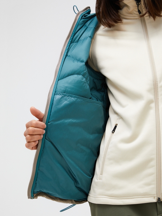 Beige Women Peak Performance Helium Utility Hood Down Jacket | US-LVMOQ9065