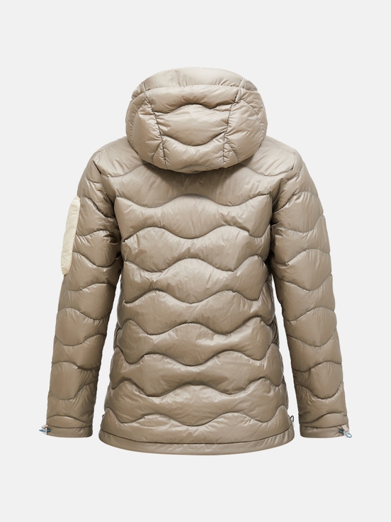 Beige Women Peak Performance Helium Utility Hood Down Jacket | US-LVMOQ9065