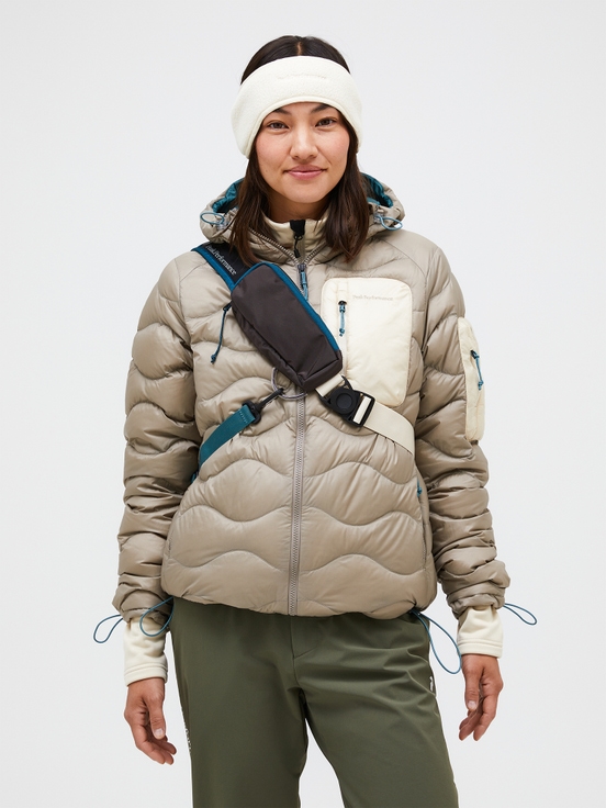 Beige Women Peak Performance Helium Utility Hood Down Jacket | US-LVMOQ9065