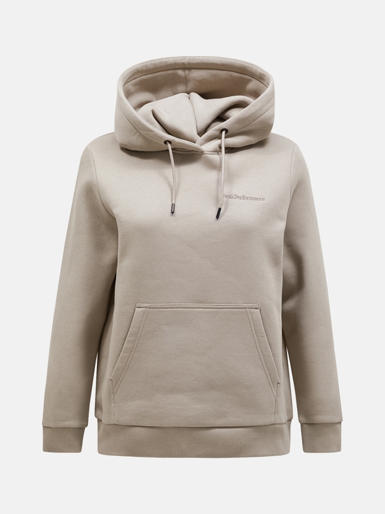 Beige Women Peak Performance Original Small Logo Hoodie | US-HCVQR1647