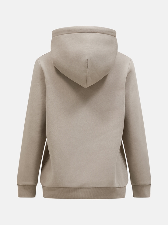 Beige Women Peak Performance Original Small Logo Hoodie | US-HCVQR1647