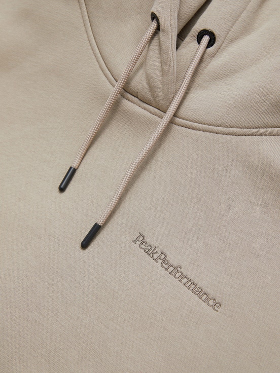 Beige Women Peak Performance Original Small Logo Hoodie | US-HCVQR1647