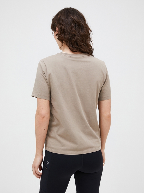 Beige Women Peak Performance Original Small Logo T-shirt | US-RCDZF8547