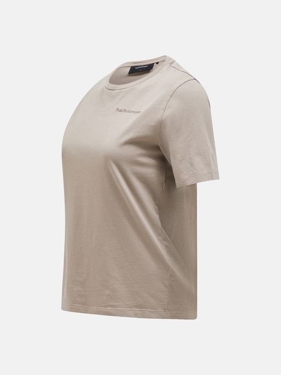 Beige Women Peak Performance Original Small Logo T-shirt | US-RCDZF8547