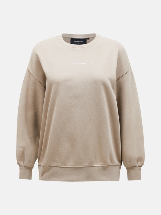 Beige Women Peak Performance Original Terry Crew Sweatshirt | US-CRYZJ2534