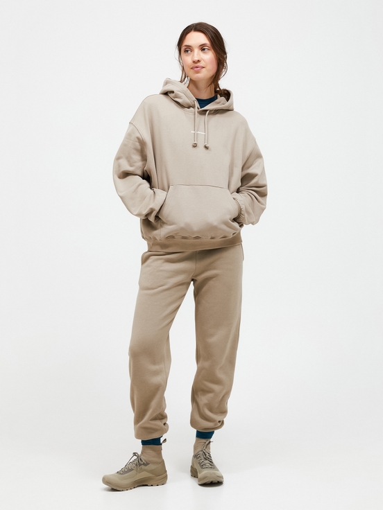 Beige Women Peak Performance Original Terry Hoodie | US-UAEFM9582