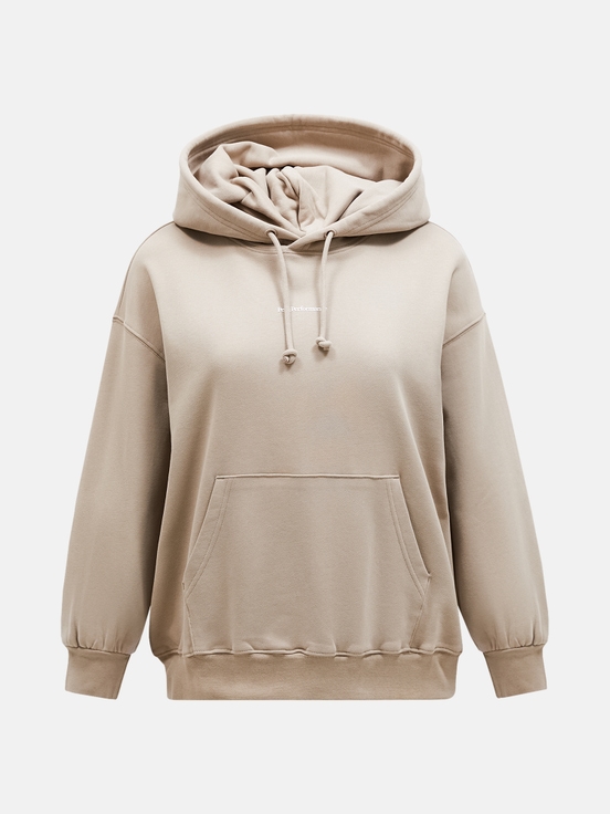 Beige Women Peak Performance Original Terry Hoodie | US-UAEFM9582