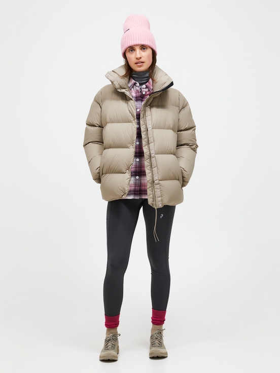 Beige Women Peak Performance Puffer Down Jacket | US-NRYGV7051