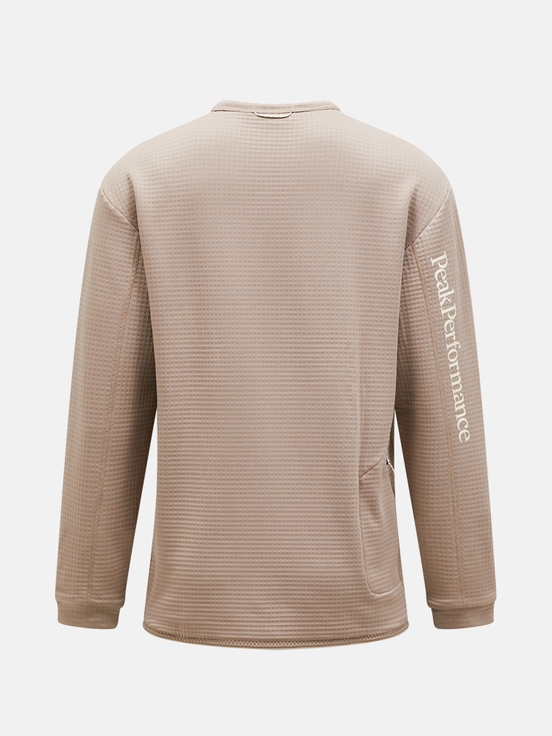 Beige Women Peak Performance Trail Polartec® Power Grid™ Crew Fleece | US-HLRFQ4837