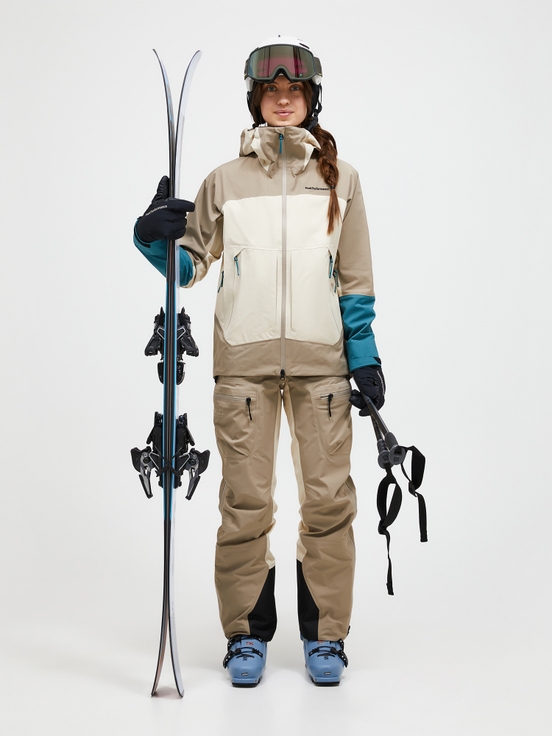 Beige Women Peak Performance Vislight Gore-tex C-knit 3l Shell Ski Jacket | US-AONBK4259