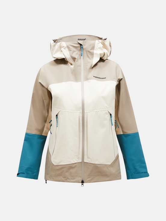 Beige Women Peak Performance Vislight Gore-tex C-knit 3l Shell Ski Jacket | US-AONBK4259