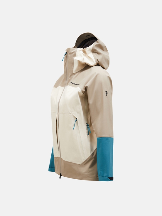 Beige Women Peak Performance Vislight Gore-tex C-knit 3l Shell Ski Jacket | US-AONBK4259