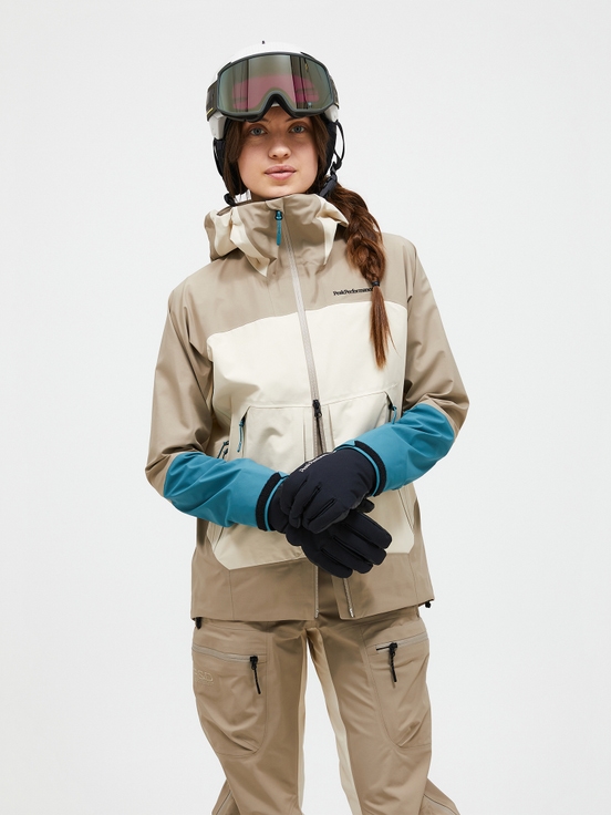 Beige Women Peak Performance Vislight Gore-tex C-knit 3l Shell Ski Jacket | US-AONBK4259