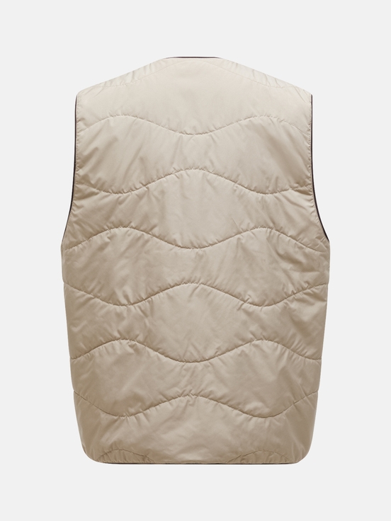 Beige / Dark Brown Men Peak Performance Insulated Reversible Vest | US-AISJC3419