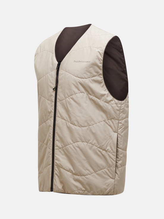 Beige / Dark Brown Men Peak Performance Insulated Reversible Vest | US-AISJC3419