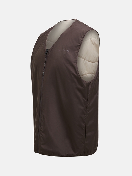 Beige / Dark Brown Men Peak Performance Insulated Reversible Vest | US-AISJC3419