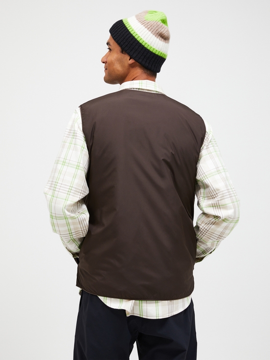 Beige / Dark Brown Men Peak Performance Insulated Reversible Vest | US-AISJC3419