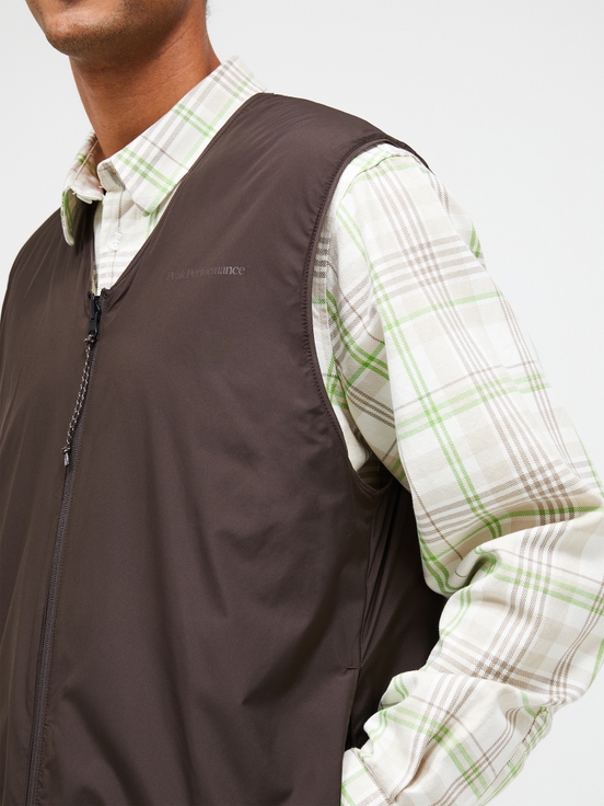 Beige / Dark Brown Men Peak Performance Insulated Reversible Vest | US-AISJC3419