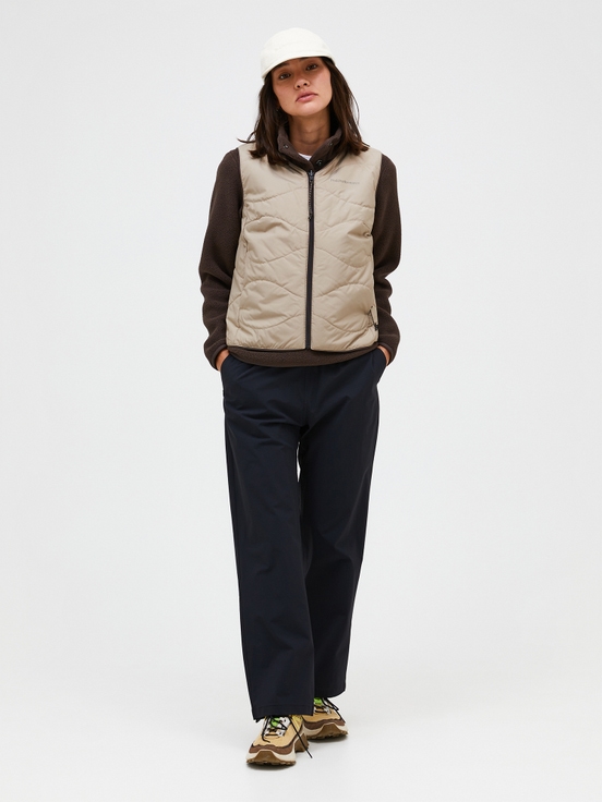 Beige / Dark Brown Women Peak Performance Insulated Reversible Vest | US-DNJEP5037