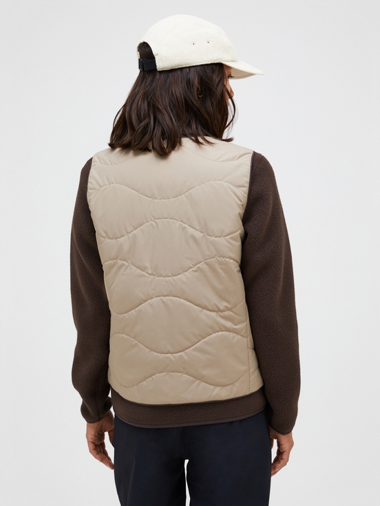 Beige / Dark Brown Women Peak Performance Insulated Reversible Vest | US-DNJEP5037