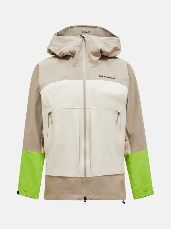 Beige / Green Men Peak Performance Vislight Gore-tex C-knit 3l Shell Ski Jacket | US-VNZGQ7945