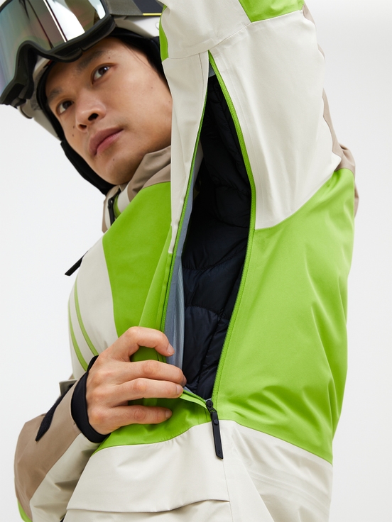 Beige / Green / Cream Men Peak Performance Gravity Gore-tex 3l Shell Ski Jacket | US-AUTQP8105