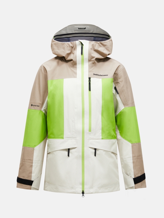 Beige / Green / Cream Men Peak Performance Gravity Gore-tex 3l Shell Ski Jacket | US-AUTQP8105