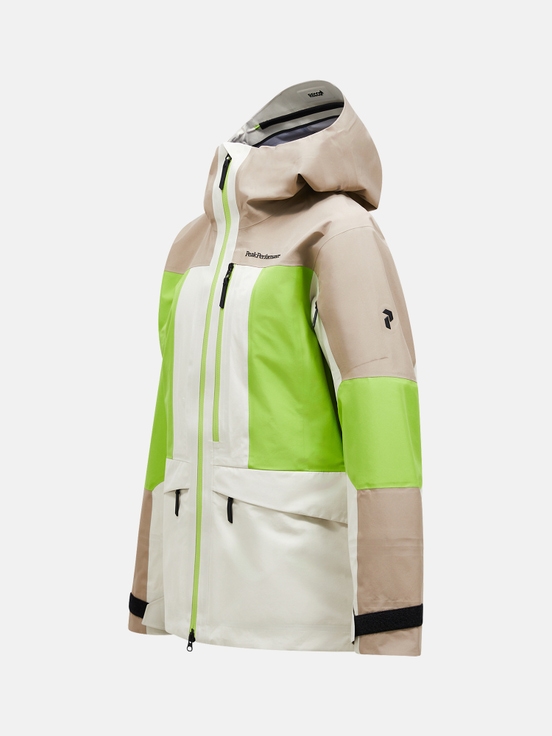 Beige / Green / Cream Men Peak Performance Gravity Gore-tex 3l Shell Ski Jacket | US-AUTQP8105