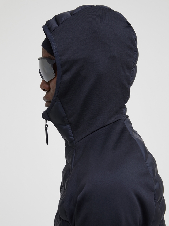 Black Men Peak Performance Argon Hybrid Hood Winter Jacket | US-MKJDG8017