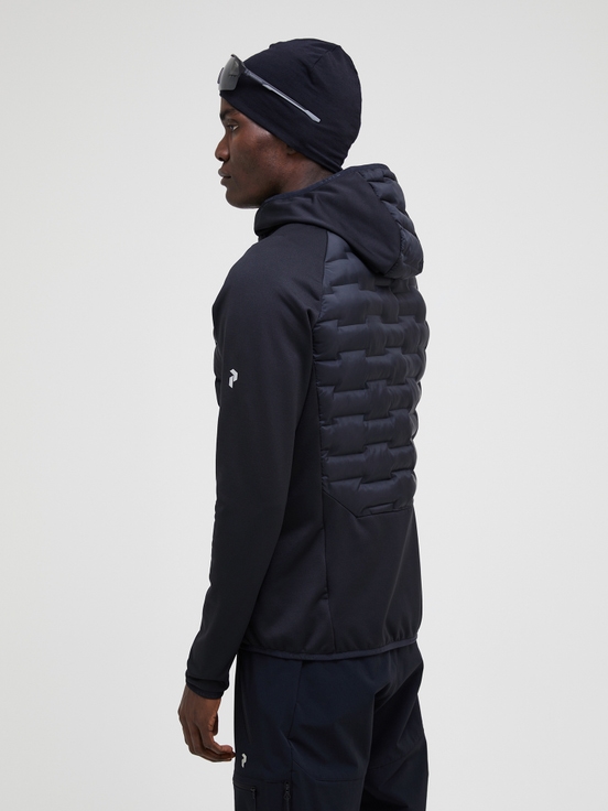 Black Men Peak Performance Argon Hybrid Hood Winter Jacket | US-MKJDG8017