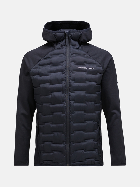 Black Men Peak Performance Argon Hybrid Hood Winter Jacket | US-MKJDG8017