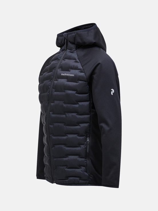 Black Men Peak Performance Argon Hybrid Hood Winter Jacket | US-MKJDG8017